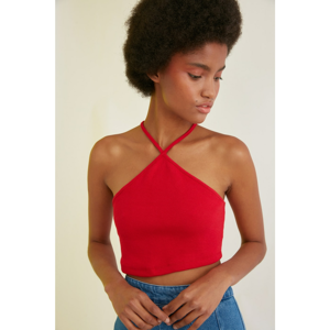 Trendyol Red Neck Bound Knitted Blouse