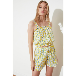 Trendyol Yellow Lemon Patterned Woven Pyjama Set