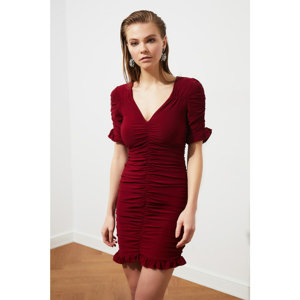 Trendyol Bordeaux Drape Dress