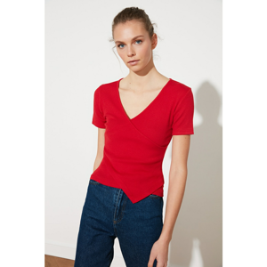 Trendyol Red Asymmetrical Wick Knitted Blouse