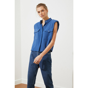 Trendyol Indigo Double Pocket Shirt