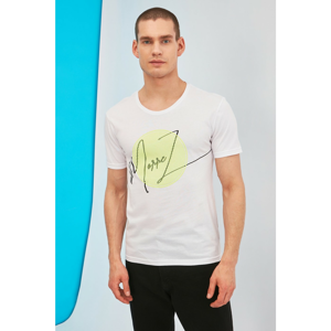 Trendyol White Male Slim Fit Printed T-Shirt