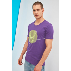 Trendyol Purple Male Slim Fit Printed T-Shirt