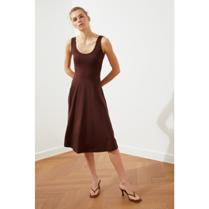 Trendyol Brown Midi Knitted Dress