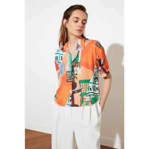 Trendyol Orange Printed Shirt