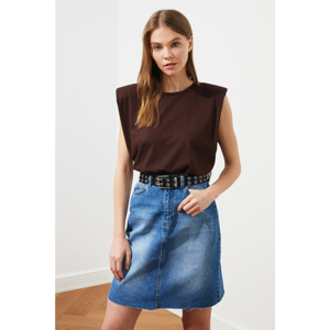 Trendyol Brown Vatka Knitted T-Shirt