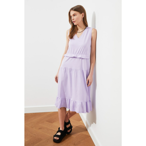Trendyol Lilac Flywheel Knitted Dress