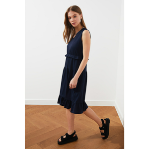 Trendyol Navy Blue Flywheel Knitted Dress