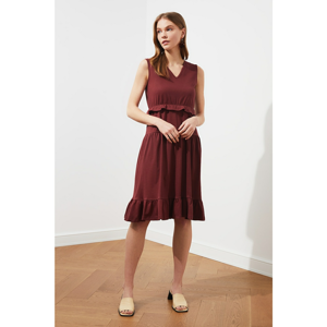 Trendyol Light Brown Flywheel Knitted Dress