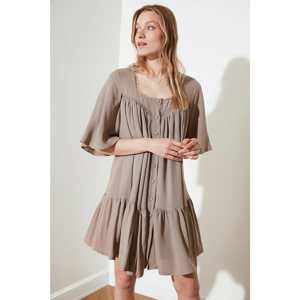 Trendyol Stone ButtonEd Collar Detail Dress