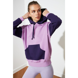 Trendyol Lilac Hooded Sports Sweatshirt