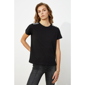 Trendyol Black Printed Basic Knitted T-Shirt