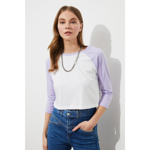 Trendyol Lila Basic Reglan Arm Knitted T-Shirt