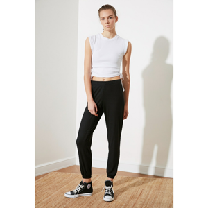 Trendyol Jogger Knitted Trousers with Black Biye Detailing