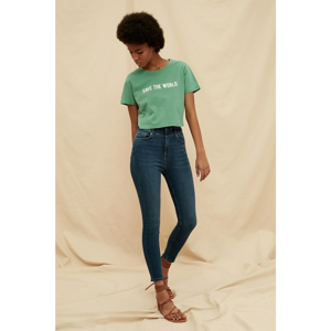 Trendyol High Waist Skinny Jeans WITH Blue Stitch Detail