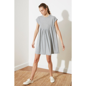 Trendyol Gray Waist Cut Detail Knitted Dress