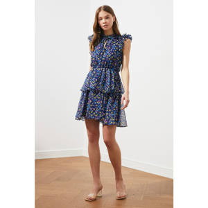 Trendyol Ruffle Dress with Navy Collar DetailING