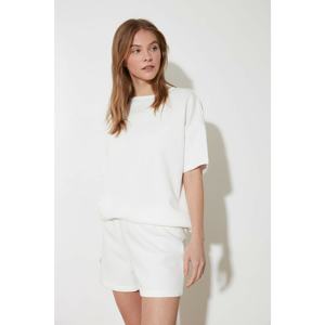 Trendyol White Back Detailed Knitted Pyjama Set