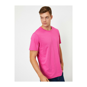 Koton Men's Pink Bike Collar T-shirt
