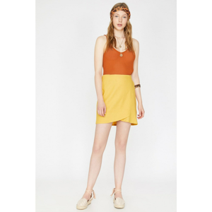 Koton Women's Yellow Mini Normal Waist Skirt