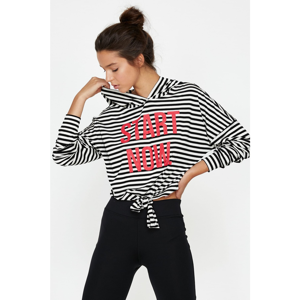 Koton Women's Black Striped Sweatshirt