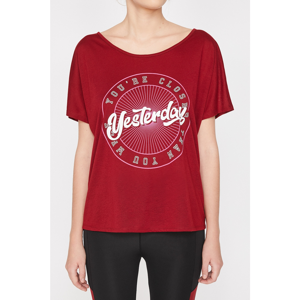 Koton Women's Burgundy T-Shirt