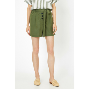 Koton Women's Green Button Detail Shorts