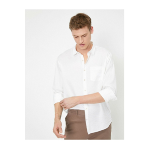 Koton Men's White Pocket Detail shirt