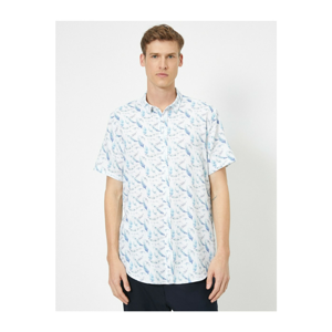 Koton Men's Blue Patterned Shirt