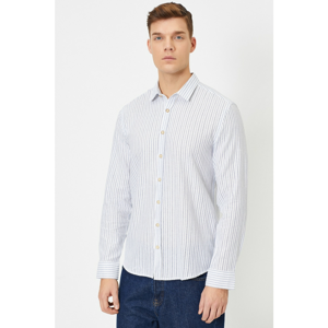 Koton Men's Navy Striped Shirt