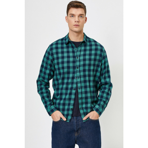 Koton Men's Green Checkered Shirt