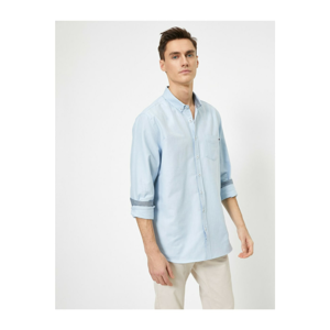 Koton Men's BLUE Pocket Detail Shirt