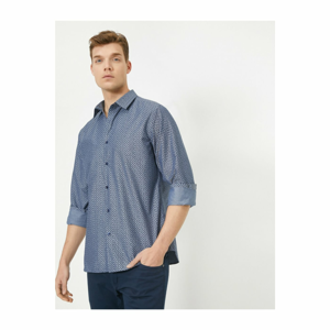Koton Classic Collar Long Sleeve Patterned Shirt