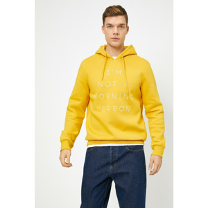 Koton Men's Yellow Printed Sweatshirt