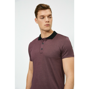 Koton Men's Purple Polo Neck T-Shirt