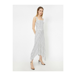Koton Women's Grey Striped Dress