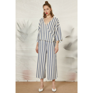 Koton Striped Fabric Featured Short Leg Trousers