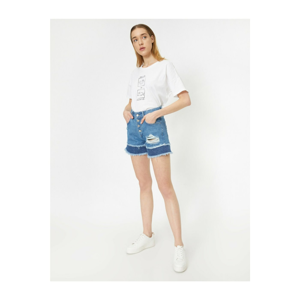 Koton Shorts - Navy blue - Normal Waist