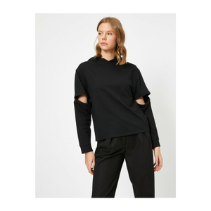 Koton Hooded Sleeve-Breaking Detail Sweatshirt