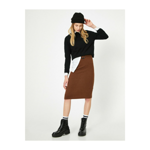 Koton Knitwear Skirt with Waist Belt