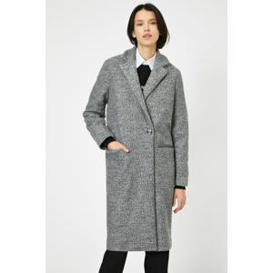 Koton Women's Grey Button Detail Coat