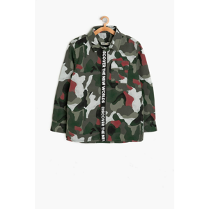 Koton Green Boy Camouflage Patterned Shirt