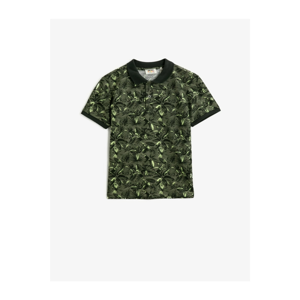 Koton Short Sleeves With Cotton Polo Neck Pattern