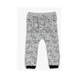 Koton Boy Gray Bugs Bunny Licensed Printed Kangaroo Pocket Sweatpants