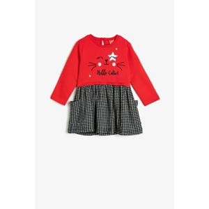 Koton Girl Red Square Dress