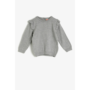 Koton Gray Girl Children's Bicycle Collar Sweater