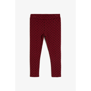 Koton Girls' Burgundy & amp; Black Polka-Ed Tights