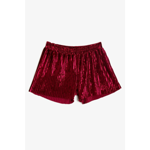 Koton Burgundy Striped Shorts