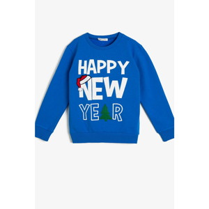 Koton Blue Boy New Year Theme Sweatshirt