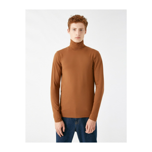 Koton Men's Brown Turtleneck Long Sleeve Sweater